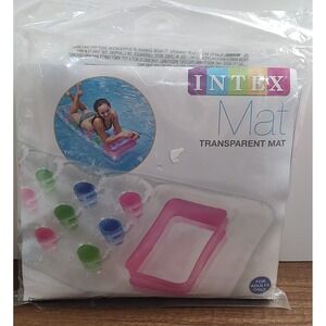 INTEX MAT The Wet Inflatable Pool Float 74" X 28"in Transparent Mat Swimming B7